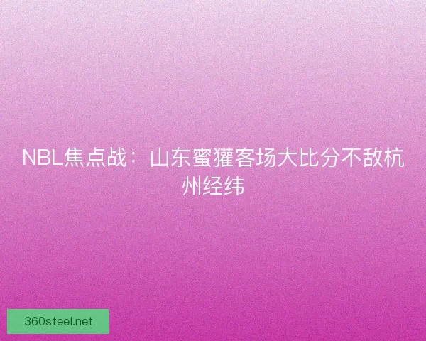 NBL焦点战：山东蜜獾客场大比分不敌杭州经纬