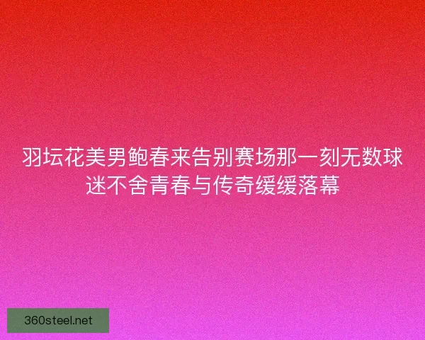 羽坛花美男鲍春来告别赛场那一刻无数球迷不舍青春与传奇缓缓落幕